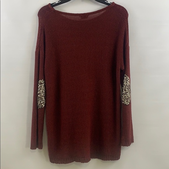 TOBI sequin elbow patch hi-low sweater. Size M - Picture 4 of 9
